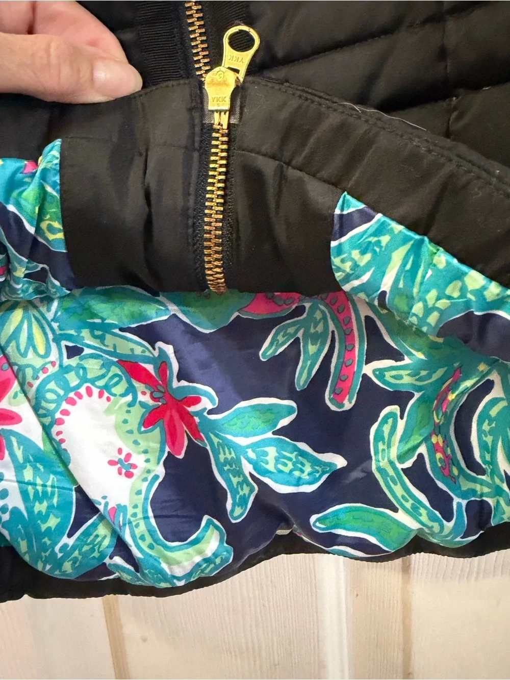 Lilly Pulitzer Puffer Vest Women’s Small Black Down Feather Quilted Full Zip XXS
